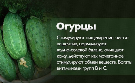 полезные свойства огурцов