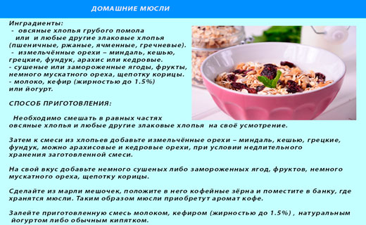 полезные свойства мюсли