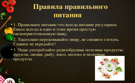 правила правильного питания